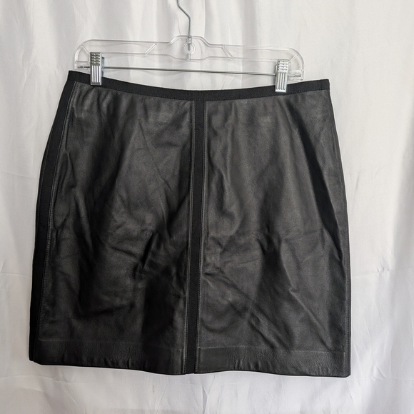 Reiss Dresses & Skirts - Reiss Black Lamb Leather Mini Skirt Size 10